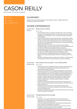 Business Process Analyst Resume Sample and Template