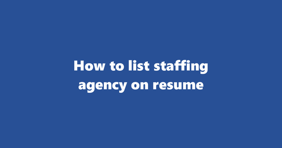 staffing agency on resume banner image