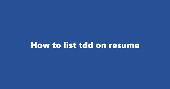 tdd on resume banner image