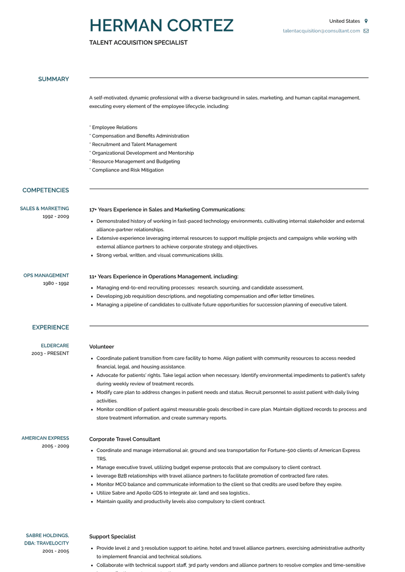 Geriatric Care Advocate / Trustee Resume Sample and Template