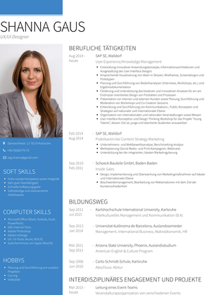 Karlshochschule International University, Karlsruhe Resume Sample and Template