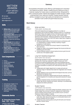 Journalist Resume Sample and Template