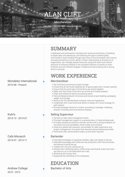 Merchandiser Resume Sample and Template