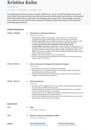 Sales Director Resume Sample and Template