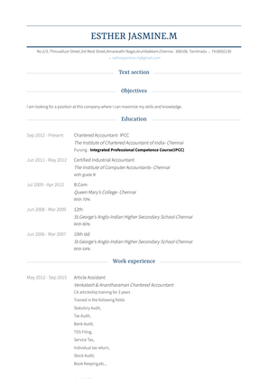 Article Assistant Resume Sample and Template