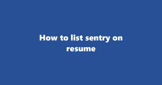 sentry on resume banner image
