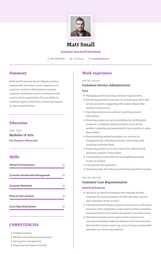 Rosa CV Template and Example by VisualCV