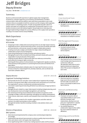 Deputy Director Resume Sample and Template