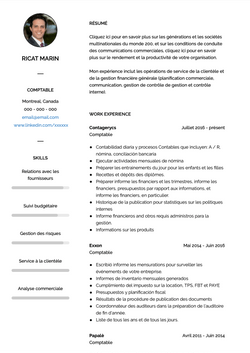 Comptable Resume Sample and Template