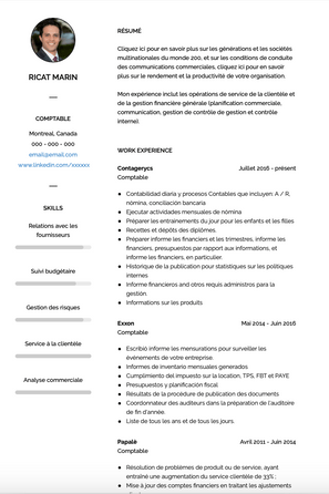 Exemple et modèle de CV Comptable