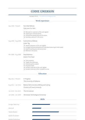 Paint Ball Referee Resume Sample and Template