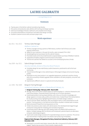 Territory Sales Manager Resume Sample and Template