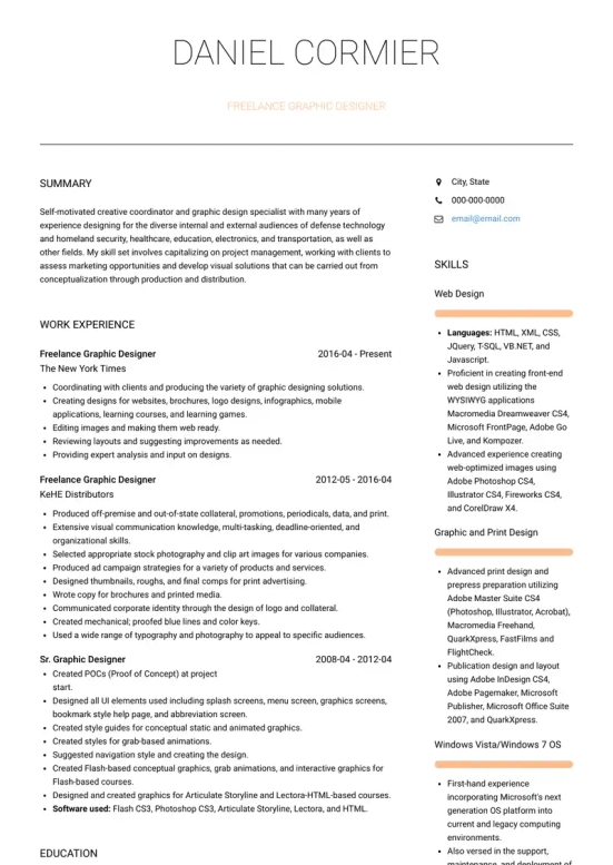 adobe resume skills