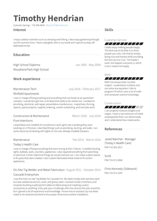 welding resume skills