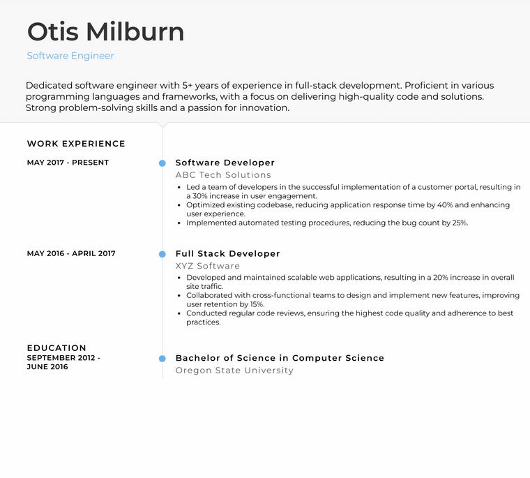 Minimal Resume Template - Air