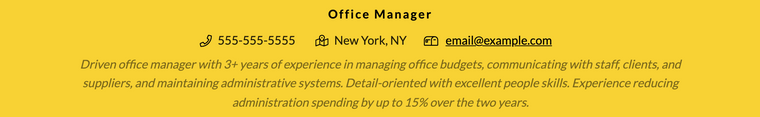 Resume summary examples office manager