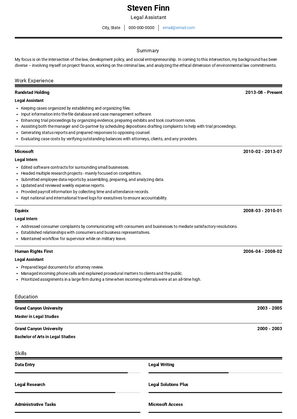 Legal Assistant Resume Sample and Template