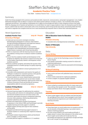 Academic Practice Tutor CV Example and Template