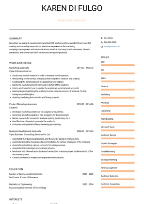 Marketing Associate Resume Sample and Template