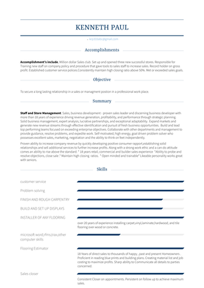 Installer Resume Sample and Template