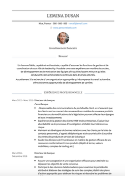 Banque d'investissement Resume Sample and Template