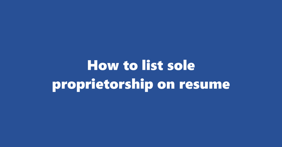 sole proprietorship on resume banner image
