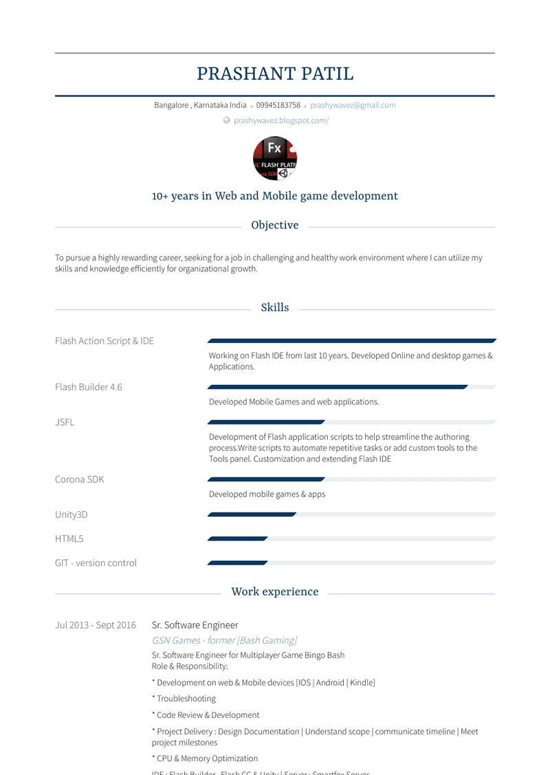 Sr. Software Engineer Resume Sample and Template