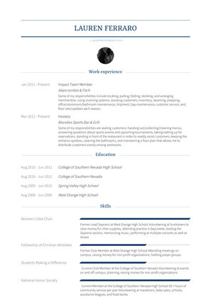 Impact Team Member Resume Sample and Template