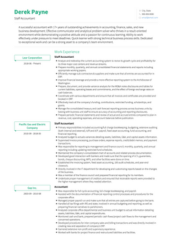 Staff Resume Sample and Template