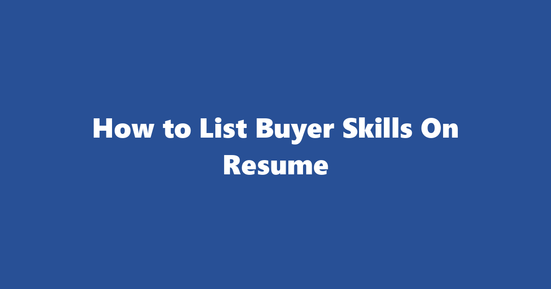 buyer resume skills