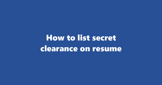 secret clearance on resume banner image