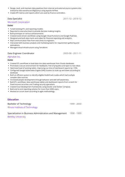three page resume page 3 example