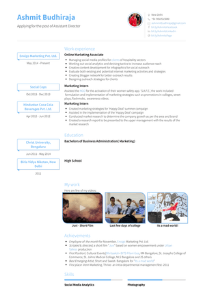 Online Marketing Associate Resume Sample and Template