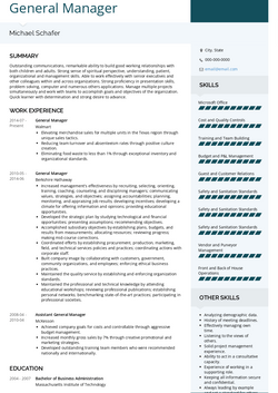 General Manager Resume Sample and Template