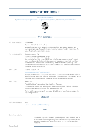 Field Worker Resume Sample and Template