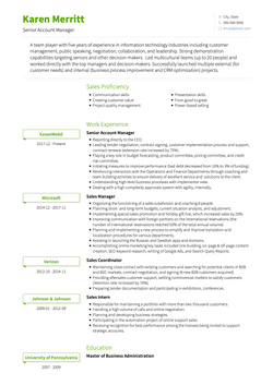 Senior Account Manager Resume Sample and Template