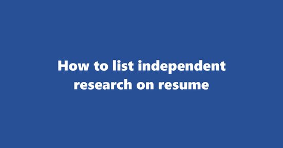 independent research on resume banner image