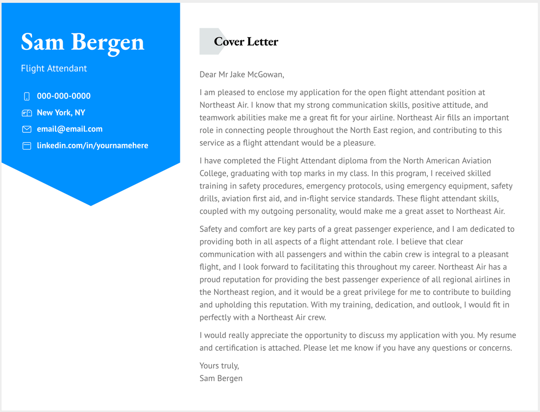 2 Flight Attendant No Experience Cover Letter Examples VisualCV
