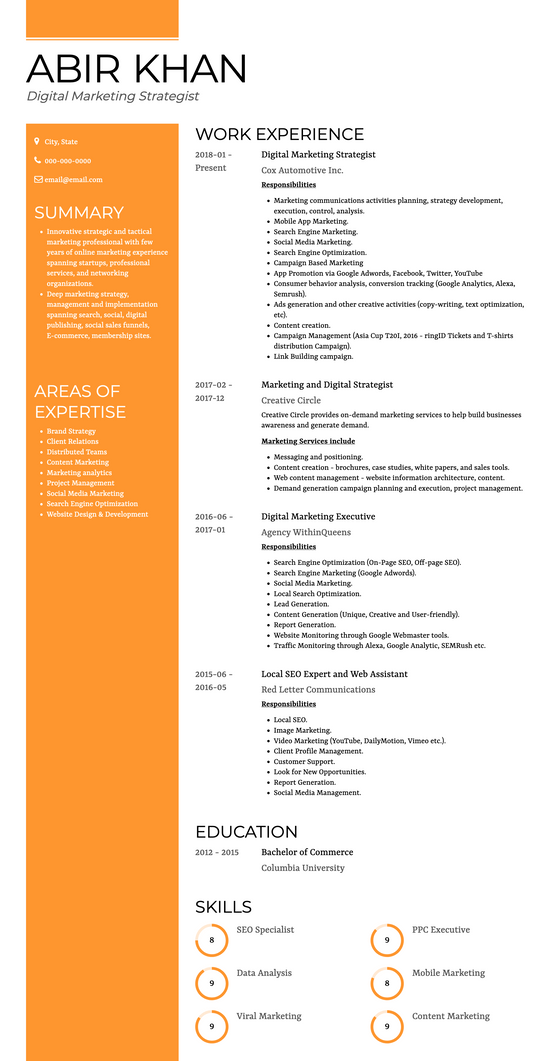 Combination Resume Template and Example - Gallant by VisualCV	