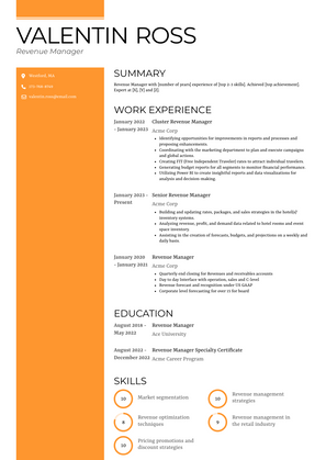 Revenue Manager Resume Sample and Template