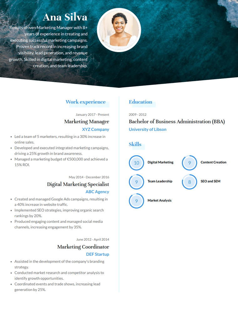 Portugal Resume Example One