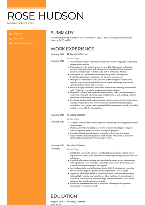 Security Director Resume Sample and Template