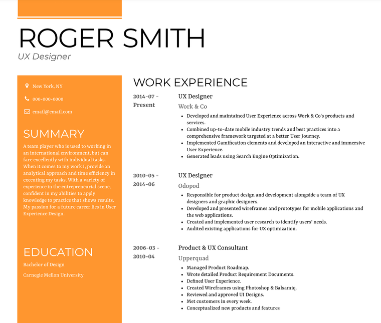 Gallant Resume Layout