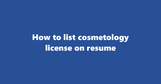 cosmetology license on resume banner image