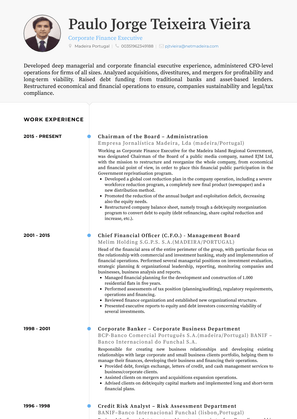 Chairman Of The Board – Administration  Resume Sample and Template