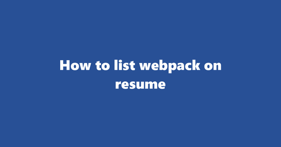 webpack on resume banner image