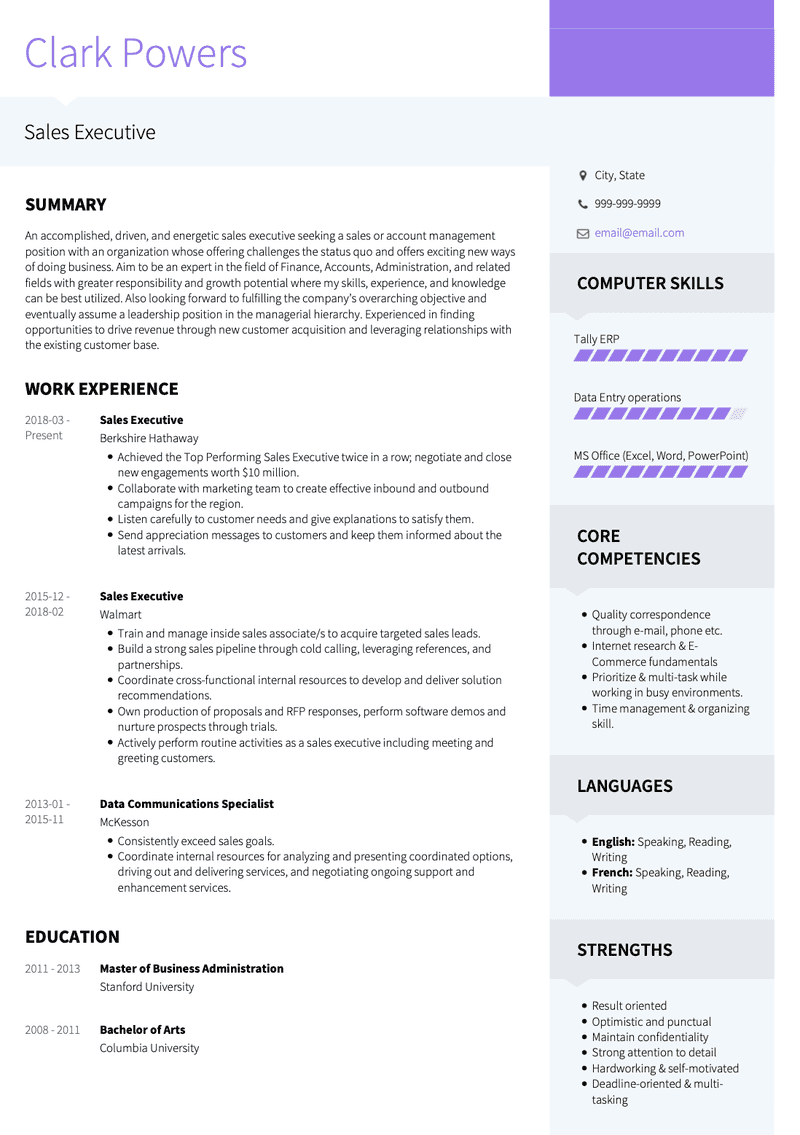 Clark Powers CV Example and Template