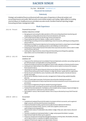 Financial Accountant Resume Sample and Template