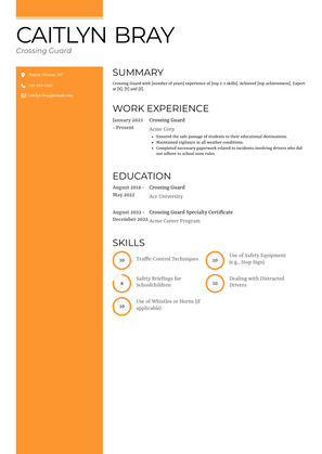 Crossing Guard Resume Sample and Template