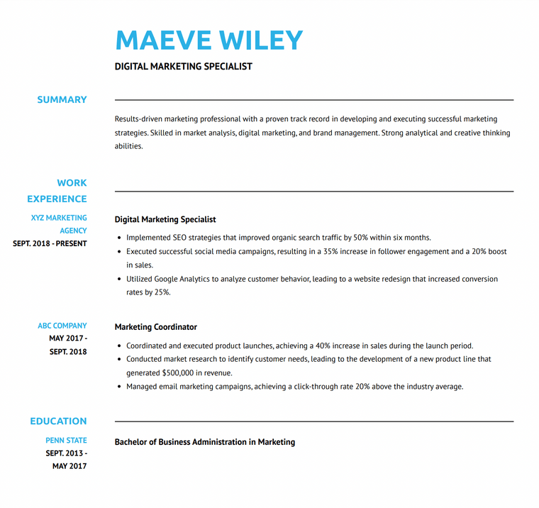 Modern Minimalist Resume Template - Arya